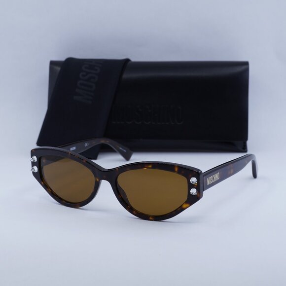 Moschino MOS109/S 0086 70 Cat Eye Sunglasses - Havana/Brown main image 11